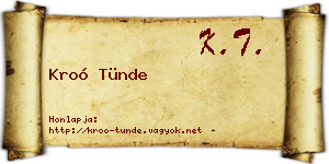 Kroó Tünde névjegykártya